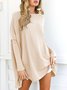 Casual Long Sleeve Crew Neck Solid Knitted Sweater2